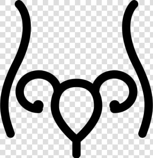 Uterus And Fallopian Tube Inside Woman Body Outline   Uterus Black And White  HD Png Download