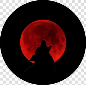 Transparent Wolf Howling Clipart   Red Moon Wolf Howling Png  Png Download