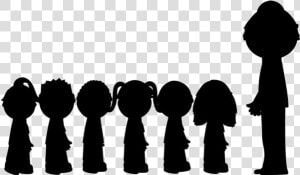 Students Walking In Line Png Cartoon   Students In Line Silhouette  Transparent Png