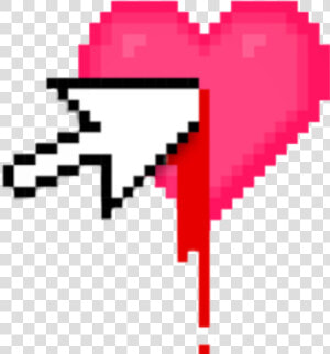  heart  cursor  bloody  bleeding  blood   Click  stab   Aesthetic Pixel Heart Png  Transparent Png