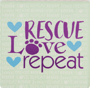 Absorbent Stone Coaster   Rescue Love Repeat Png  Transparent Png