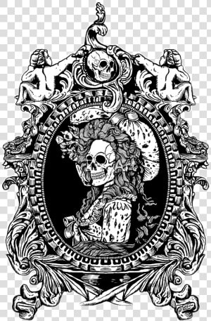  frame  picture  gothic  skeleton  skull  dead  undead   Transparent Gothic Skull  HD Png Download