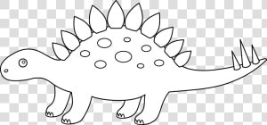 Dinosaur Clipart Outline   Outline Stegosaurus Clipart  HD Png Download