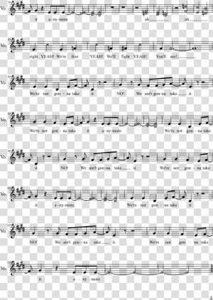 We Re Not Gonna Take It Sheet Music Composed By Twisted   Lord Of The Rings Clarinet Sheet Music  HD Png Download