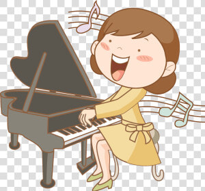 Piano Clipart Pianist   Play The Piano Cartoon  HD Png Download