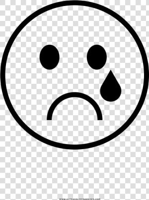 Sad Face Coloring Page   Dibujo De Cara Triste  HD Png Download