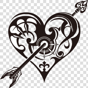 Tribal Heart Cliparts   Tribal Heart Tattoo Design  HD Png Download