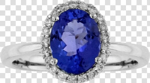 14k White Gold Ring With Oval Tanzanite And Diamonds   Pre engagement Ring  HD Png Download