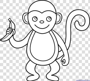 Transparent Baboon Clipart   Monkey Cartoon Black And White Png  Png Download