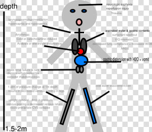 Stick Figure Pathophysiology Of Drowning Svg Clip Arts   Pathophysiology Of Drowning Diagram  HD Png Download