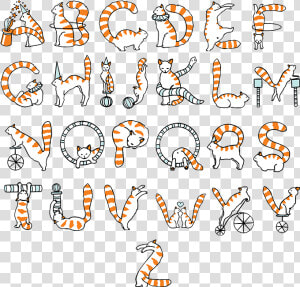 Buy Circus Cats Font And Watch Great Animal Typography   Cat Font Letter  HD Png Download