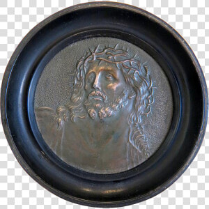 Antique Copper Plaque Depicting The Portrait Of Jesus   Antique  HD Png Download