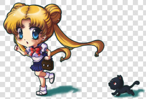 Chibi Sailor Moon 47088   Chibi Luna Sailor Moon  HD Png Download