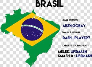 Top 3 Melee  Top 3 Smash 4  Largest Tournaments   Brazil Flag Country Shape  HD Png Download