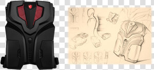 Msi Vr One Backpack Pc Announced   Sketch  HD Png Download