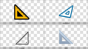 Triangular Ruler On Various Operating Systems   Triangle  HD Png Download