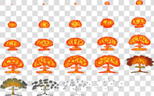 Explosion Clipart Nuclear Test   Nuclear Explosion Pixel Art  HD Png Download