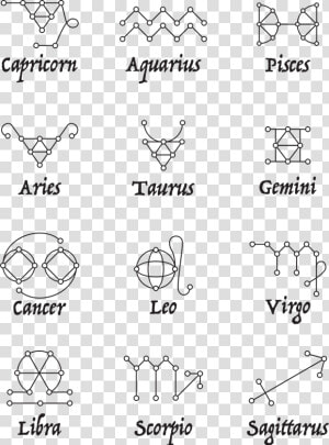 Line Art Zodiac Signs Clip Arts   Zodiac Signs Line Art  HD Png Download