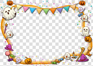 Halloween Frame  Halloween  Ghosts  Skulls  Pumpkins   ハロウィン 枠 イラスト 無料  HD Png Download