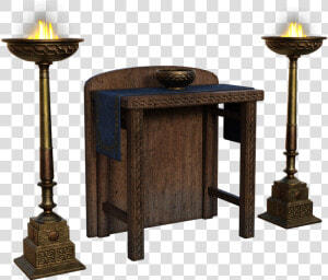 Alter  Table  Fire  Burn  Pillars  Bowl  3d  Render   Antique  HD Png Download