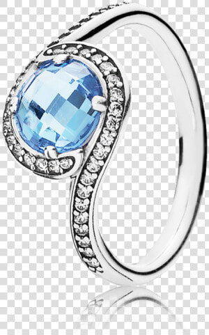 Radiant Embellishment Ring  Sky blue Crystal  amp  Clear   Pandora Radiant Embellishment With Sky Blue Crystal  HD Png Download