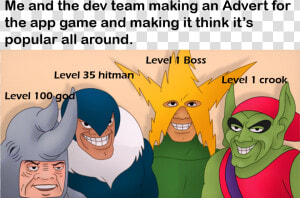 Me And The Dev Team Making An Advert For The App Game   Me And The Boys Meme  HD Png Download