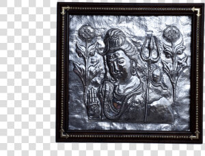 Copper Art Vastu Lord Shiva With Wooden Frame   Carving  HD Png Download