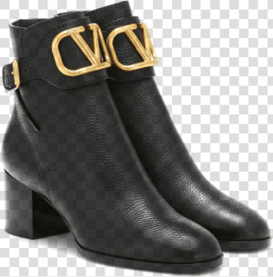 Valentino Garavani Vlogo Grainy Leather Ankle Boot   Valentino Vlogo Ankle Boots  HD Png Download