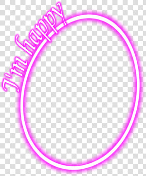  neon  glow  round  pink  happy  frame  border  freetoedit   Circle  HD Png Download