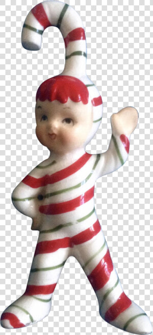 Geo Z Lefton Candy Cane Pixie Elf Christmas Vintage   Figurine  HD Png Download