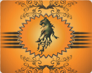 Lion With Flame Rectangle Mousepad   Tiger  HD Png Download