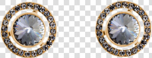 Ioaku Stud Earrings Swarovski Gold Smoke   Earrings  HD Png Download