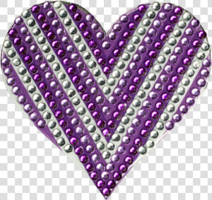 Rhinestone Purple Chevron Heart 2in Stickerbeans   Lilac  HD Png Download