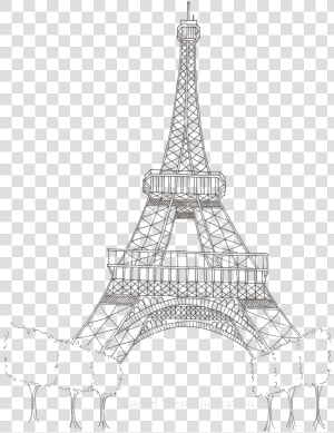 Eiffel Tower Silhouette Transparent Images   Draw An Easy Eiffel Tower  HD Png Download