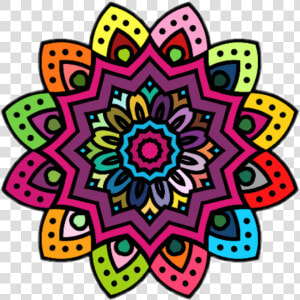 Flor Colorido Sticker By   Color Flor De Mandalas  HD Png Download