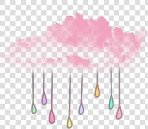 Ftestickers Cloud Pinkcloud Rain Illustration Colorful   Pink Cloud Png Transparent  Png Download