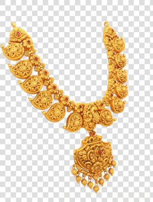 Ornate Mango Gold Necklace   Earrings  HD Png Download