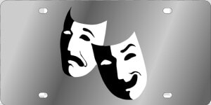 Lsn   License Plate   Drama Masks   Comedy Tragedy Masks Silhouette  HD Png Download