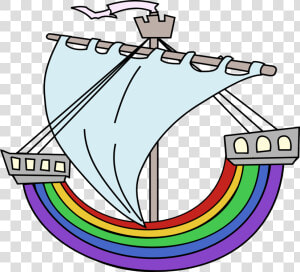 Sailboat Motor Boats Paddle Boating   Rainbow Boat Clipart  HD Png Download