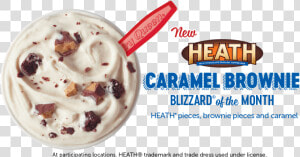 New Heath® Caramel Brownie Blizzard® Of The Month   Ice Cream  HD Png Download