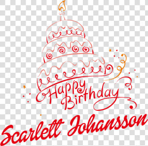 Scarlett Johansson Happy Birthday Vector Cake Name   Illustration  HD Png Download