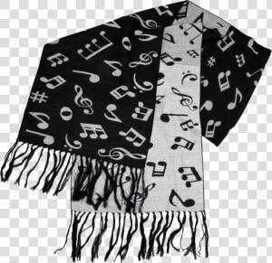 Black And White Music Note Scarf   Stole  HD Png Download