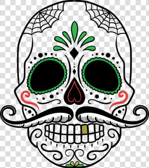 Day Of The Dead  Skull  Sugar Skull  Skeleton  Dead   Day Of The Dead Skull With Hat  HD Png Download