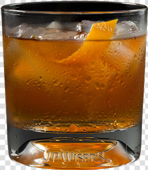 Old Fashioned Cocktail In Rocks Glass With J   Whiskey Cocktail Black Background  HD Png Download