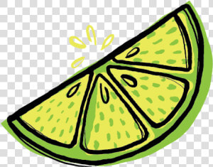 Lime Wedges   Lime Wedge Cartoon Lime  HD Png Download