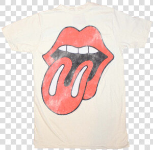 Distressed Tongue Rolling Stones T shirt   White Rolling Stones T Shirt  HD Png Download