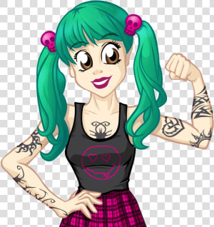 Tattoo Girl Stickers   Tattoo For Girls Cartoon  HD Png Download