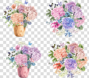 Transparent Potted Flower Clipart   Flowers Watercolor Png Pot  Png Download