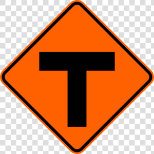 T Intersection Warning Trail Sign Orange   Schwimmabzeichen Pinguin  HD Png Download