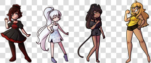 Already Posted Ruby And Weiss But Heres The Whole Team   Cartoon  HD Png Download